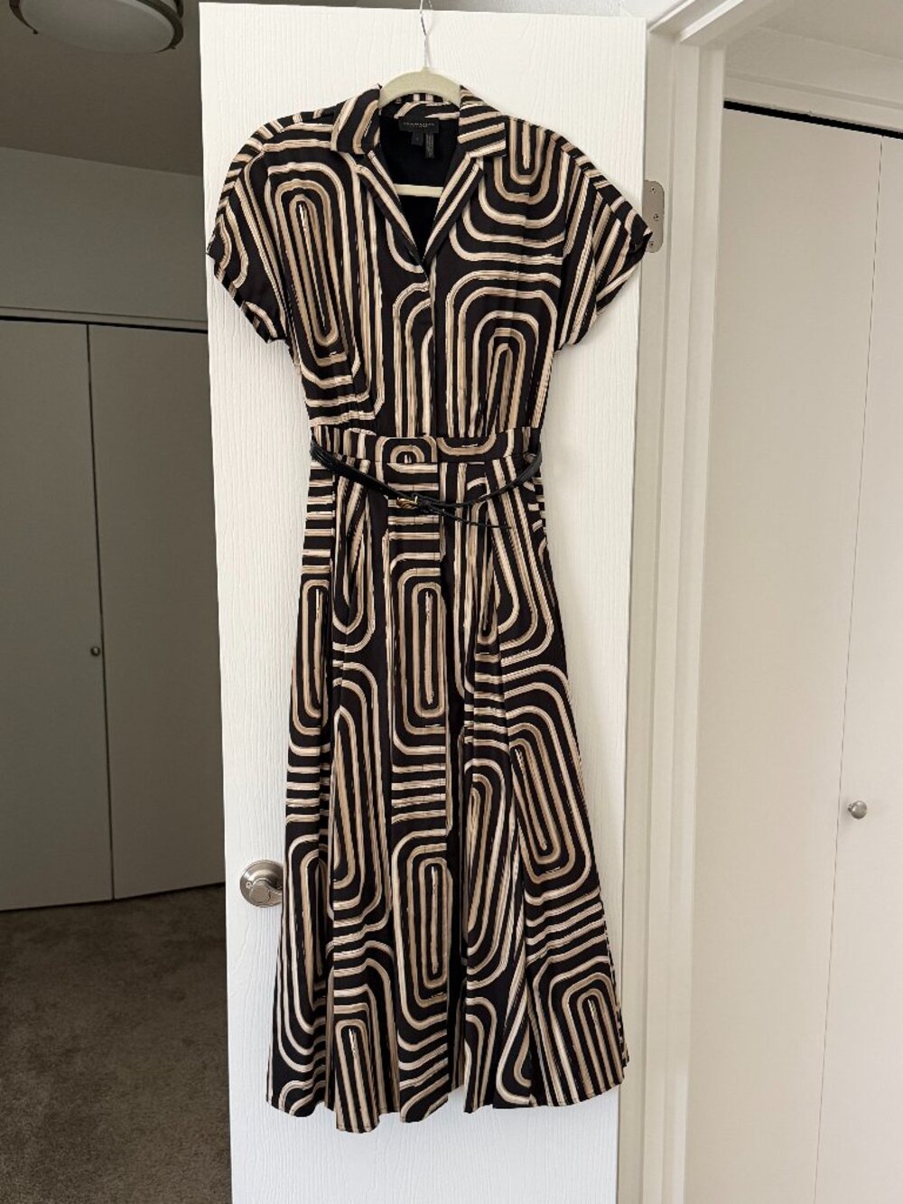 Donna Karan New York - Bold Abstract A-Line Midi Shirt Dress